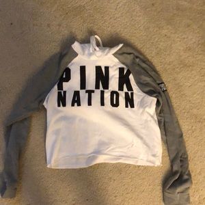 Pink crop hoodie